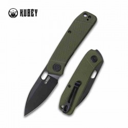 Couteau Kubey Hyde Od Green Manche G10 Lame Acier Sandvik 14C28N Darkwashed IKBS Linelock Clip KUB2104B - Livraison Gratuite