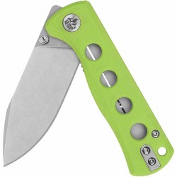 Couteau QSP Canary Neon Green Folder Lame Acier 14C28N Stonewash Manche G10 IKBS Linerlock Clip QS150C1 - Livraison Gratuite