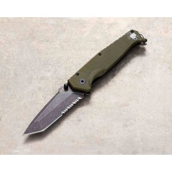 Couteau Schrade Melee OD Green A/O Lame Tanto Acier D2 Manche G10/Acier Frame Lock Clip SCH1159324 - Livraison Gratuite