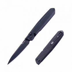 Couteau Real Steel G5 Metamorph Black Manche G10 Lame Acier Sandvik 14C28N Button Lock Clip RS7832B - Livraison Gratuite