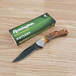 Couteau Remington Backwoods Lame Acier Inox Manche Os Lockback R15646 - Livraison Gratuite