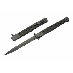 Lot de 2 Couteau Long Stiletto Black Lame Acier Inox Manche G10 Linerlock Clip CN300540BK - Livraison Gratuite