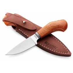 Couteau LionSteel Willy Natural Canvas Micarta Lame Acier M390 Manche Micarta Etui Cuir Italy LSTWL1CVN - Livraison Gratuite