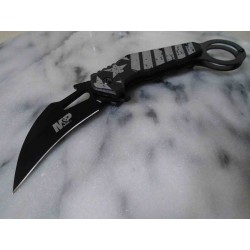 Couteau Smith&Wesson Karambit A/O Linerlock Manche Polymère Lame Acier Inox Clip SWP1200649 - Livraison Gratuite