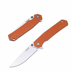 Couteau RUIKE P801 Orange Lame Acier 14C28N Manche Acier/G10 Framelock Clip RKEP801J - Livraison Gratuite