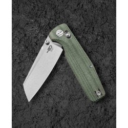 Couteau Bestech Slasher Green Manche Micarta Lame Acier D2 IKBS Axis Lock Clip BTKG56B1 - Livraison Gratuite