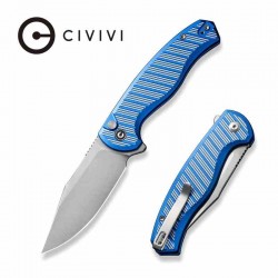 Couteau CIVIVI Stormhowl Blue Lame Acier Nitro-V Satin Manche Alum IKBS Button Lock Clip CIVC23040B2 - Livraison Gratuite