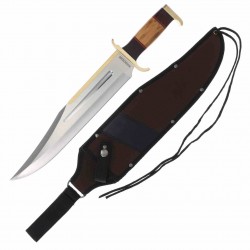 Couteau Rough Ryder Raider's Bowie Lame Acier Inox Manche Bois Etui Nylon RR2523 - Livraison Gratuite