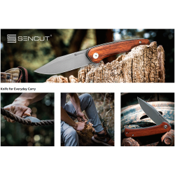 Couteau SENCUT Snap Cuiburtia Manche Wood Lame Acier 9Cr18MOB IKBS Linerlock CLip SA05DV1 - Livraison Gratuite