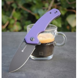 Couteau SENCUT Acumen Purple Manche G10 Lame Black Acier 9Cr18MoV IKBS Linerlock Clip SA06D - Livraison Gratuite