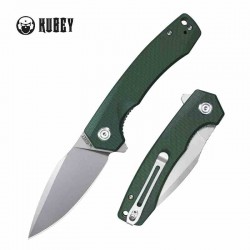 Couteau Kubey Calyce Green Lame Acier AUS-10 Manche G10 IKBS Linerlock Clip KUB901N - Livraison Gratuite