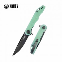 Couteau Kubey MIZO Jade Manche G10 Lame Acier AUS-10 Blackwash IKBS Linelock Clip KUB312G - Livraison Gratuite