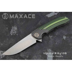 Couteau Maxace Goliath 2.0 Lame Acier K110 Manche Black/Green IKBS Clip MAXMGL403 - Livraison Gratuite