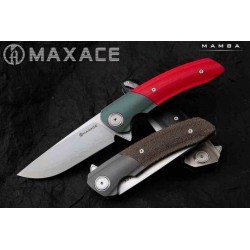 Couteau Maxace Mamba Red Lame Acier SLD-Magic Manche G10/Titane IKBS Clip MAXM16F - Livraison Gratuite