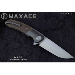 Couteau Maxace Mamba Brown Lame Acier SLD-Magic Manche Micarta/Titane IKBS Clip MAXM16G - Livraison Gratuite