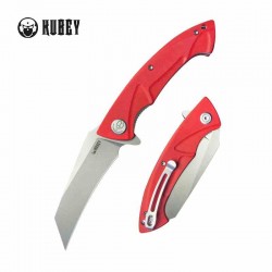 Couteau Kubey Anteater Nest Red Manche G10 Lame Acier Sandblast 14C28N IKBS Linerlock Clip KUB212H - Livraison Gratuite