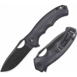 Couteau QSP Gorilla Black Manche Micarta Lame Acier 14C28N BLK IKBS Linerlock Clip QS153A2 - Livraison Gratuite