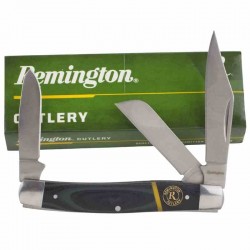 R15634 Couteau Remington Hunter Stockman 3 Lames AcierInox Manche G10 Black/Green - Livraison Gratuite