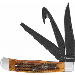 Couteau Remington Back Woods Trapper 3 Lames Acier Carbone Manche Os R15648 - Livraison Gratuite