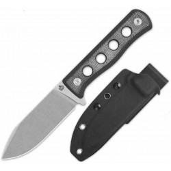 Couteau QSP Canary Fixed Blade Black Lame Acier Cr8Mo2VSi SW Manche Micarta Etui Kydex QS155B1 - Livraison Gratuite