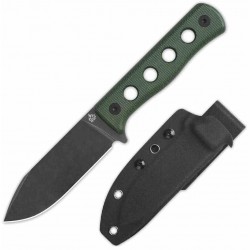 Couteau QSP Canary Fixed Blade Green Lame Acier Cr8Mo2VSi BLK Manche Micarta Etui Kydex QS155C2 - Livraison Gratuite