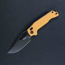 Couteau SRM Knives 283X Ambi Lock Yellow Lame Acier D2 Manche G10 Clip SRM238XGY - Livraison Gratuite