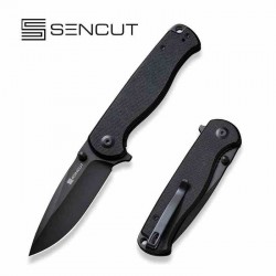 Couteau Sencut Errant Black Manche G10 Lame Acier 9Cr18MoV Blackwash IKBS Linerlock Clip S23054B1 - Livraison Gratuite