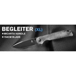 Couteau Kizer Begleiter XL Gray Manche Micarta Lame Acier 154CM BLK Button Lock IKBS KIV5458C1 - Livraison Gratuite