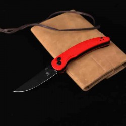 Couteau Kizer Chili Pepper Red Lame Acier 154CM Black Trailing Point Manche G10 Button Lock Clip KIV3601C1 - Livraison Gratuite