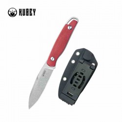 Couteau Kubey Dust Devil Red Manche Micarta Lame Acier 14C28N Beadblast Etui Kydex KUB357B - Livraison Gratuite