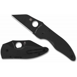 Couteau Spyderco MicroJimbo Black Manche G10 Lame Acier S30V Black Wharncliffe Compression USA SC264GPBK - Livraison Gratuite