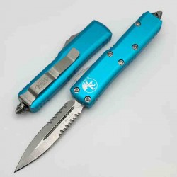 Couteau Microtech 232-5TQ UTX-85 AUTO OTF Lame Dague Serr Acier Premium Manche Turquoise USA MCT2325TQ - Livraison Gratuite