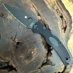 Couteau Spyderco Native Chief Lame Acier CTS-BD1N Serr Black Manche FRN Lockback USA SC244SBBK - Livraison Gratuite