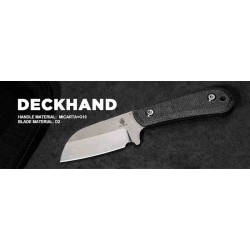 Couteau Kizer Deckhand Stonewash Lame Sheepsfoot Acier D2 Manche Micarta Etui Kydex KI1062A1 - Livraison Gratuite