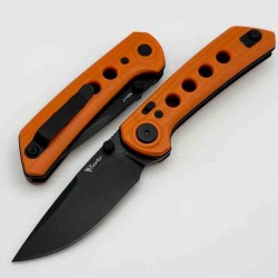 Couteau Reate Knives PL-XT Orange Manche G10 Lame Acier Nitro-V BLK IKBS Pivot Lock Clip REA133 - Livraison Gratuite