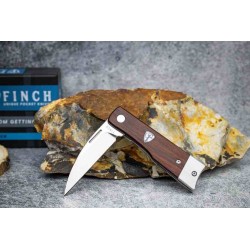 Couteau Finch McCoy Cocobolo Lame Wharncliffe Acier 154CM Manche Bois IKBS Linerlock Clip FKCMC201 - Livraison Gratuite