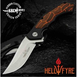 Couteau Gil Hibben HellFyre Whirlwind Lame Acier 7Cr17 Upswept Manche Black/Orange Linerlock CLip GH5132 - Livraison Gratuite