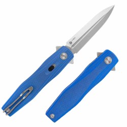 Couteau Ruike P188-E Blue Manche G10 Lame Spear Point Acier D2 Blk IKBS Linerlock Clip RKEP188E - Livraison Gratuite