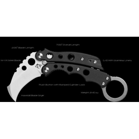 Mantis Vuja De Karambit - Couteau Balisong Karambit Mantis Acier M-VX Mange G-10 Made In USA MANMK4 - Livraison Gratuite