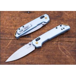 Couteau Kershaw Mini Iridium Blue Manche Alu Lame Spear Point Acier D2 SW IKBS AXIS/Crossbar Lock KS2051 - Livraison Gratuite