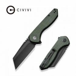 Couteau CIVIVI ExOne Green Manche Micarta Lame Tanto Reverse Nitro-V Blk IKBS Linerlock Clip CIVC230363 - Livraison Gratuite