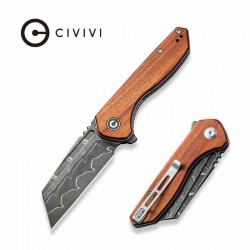 Couteau CIVIVI ExOne Guibourtia Manche Bois Lame Tanto Reverse Damas IKBS Linerlock Clip CIVC23036DS1 - Livraison Gratuite