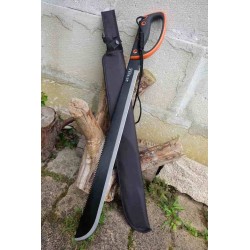 BIG Machette Guide d'Amazonie Lame Acier 3Cr13 Fonction Scie Manche ABS Black Orange Etui Nylon - Livraison Gratuite