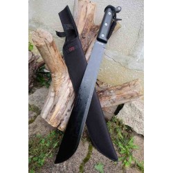 Coupe Coupe Bowie Machette Guide Alaska Lame Acier 3Cr13 Manche ABS Black Etui Nylon Survivaliste - Livraison Gratuite