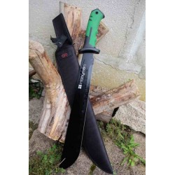 Coupe Coupe Bowie Machette Guide d'Amazonie Lame Acier 3Cr13 Manche ABS Black Green Etui Nylon - Livraison Gratuite