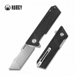 Couteau Kubey Avenger Black Lame Tanto Acier D2 Manche G10 IKBS Linerlock Clip KUB104A - Livraison Gratuite