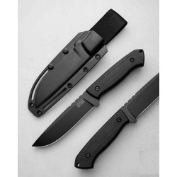 Couteau ZA-PAS Ultra Outdoor Black Manche G10 Lame Acier NMV O2 Carbone Etui Kydex Made Poland ZPKS0030 - Livraison Gratuite