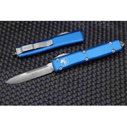 Couteau Microtech 121-4BL Ultratech AUTO OTF Premium Blade Manche Blue Alu Made USA MCT1214BL - Livraison Gratuite