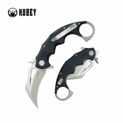 Couteau Kubey Mini Wrath Karambit Black Manche G10 Lame Acier 14C28N Blade IKBS Linerlock Clip KUB262A - Livraison Gratuite