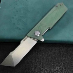 Couteau Kubey Avenger Jade Lame Tanto Acier D2 Manche G10 IKBS Linerlock Clip KUB104E - Livraison Gratuite